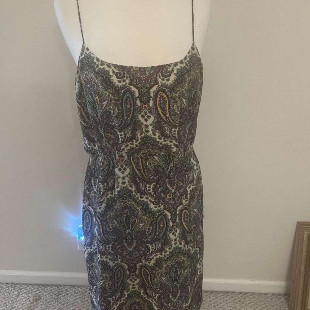 J.Crew Brand New NWT Silk Sleeveless Dress Spaghetti Straps Ful Lined Paisley 10